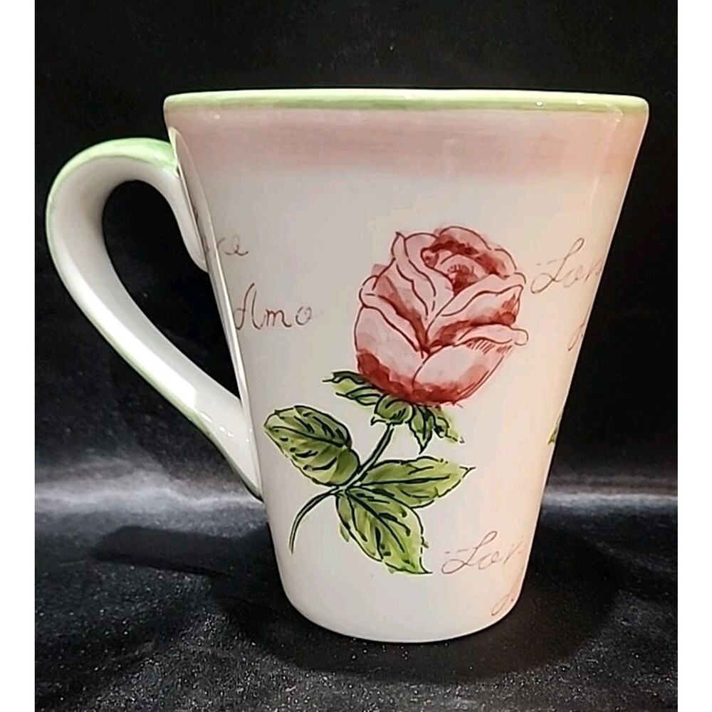ceramic mug from the "Amour" pattern by Maxcera Corp Amore Rose 4 1/2" Tall